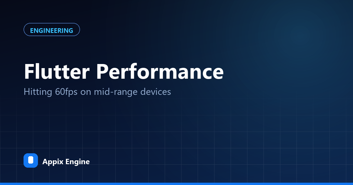 Flutter Performance: Hitting 60fps on Mid-Range Devices